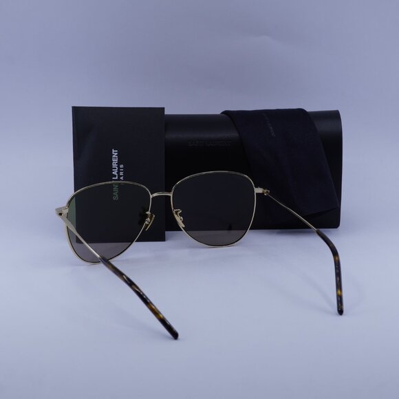 Saint Laurent SL328/K 007 Sunglasses Gold Aviator Frame, Green Lenses - Picture 9 of 10